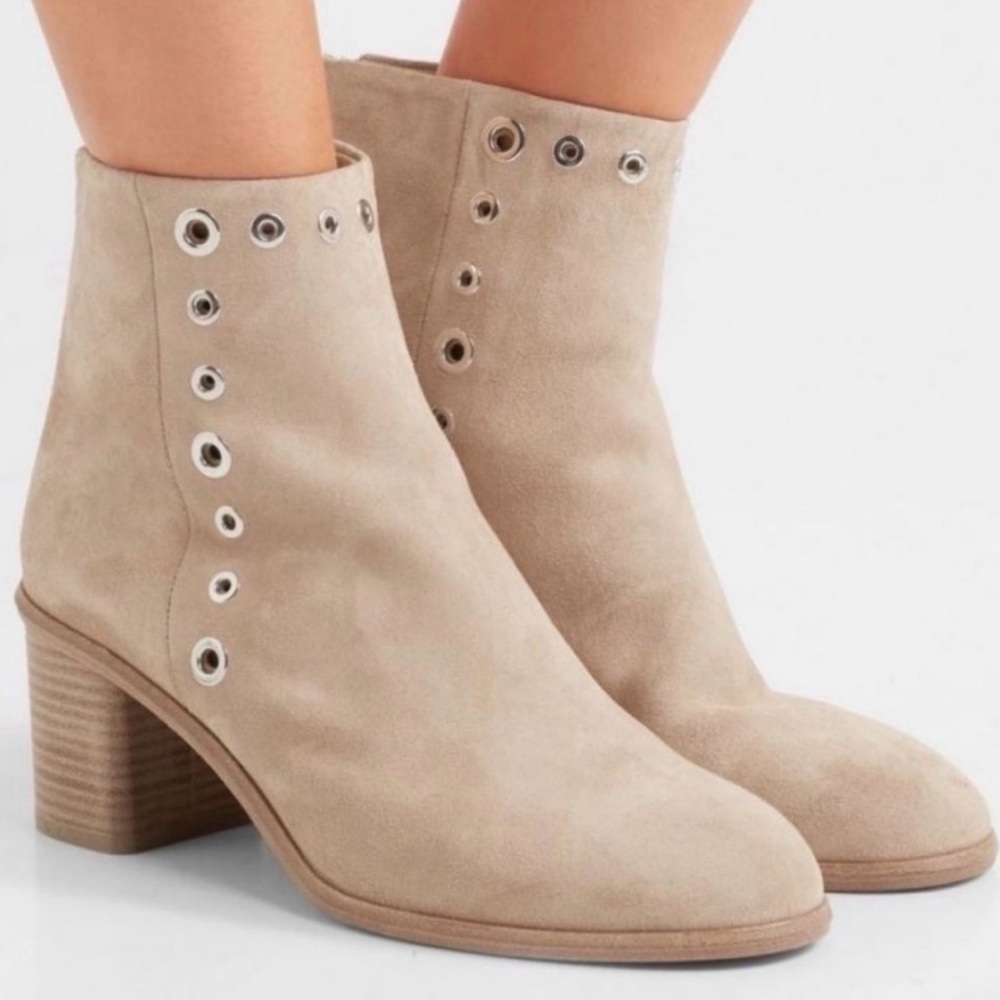 Rag & Bone Tan Suede Grommet Ankle Boots